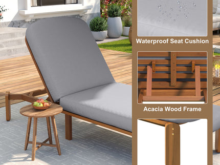Outdoor Chaise Lounge With Adjustable Backrest