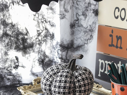 Plaid Pumpkin Decor, For Holiday Halloween Decoration
