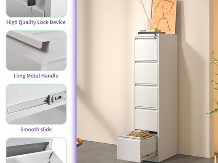Steel Drawer Vertical File Cabinet With Lock For A4 Legal / Letter Size