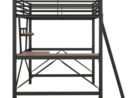 Loft Bed With Desk And Shelf, Modern Design