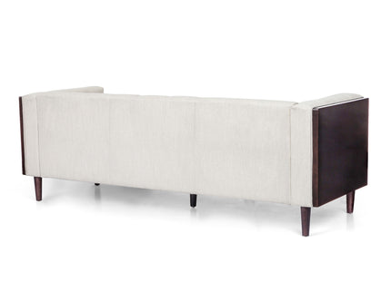 Contemporary Mid-Century Charm 3 Seater Sofa With Button Tufted Waffle Stitching