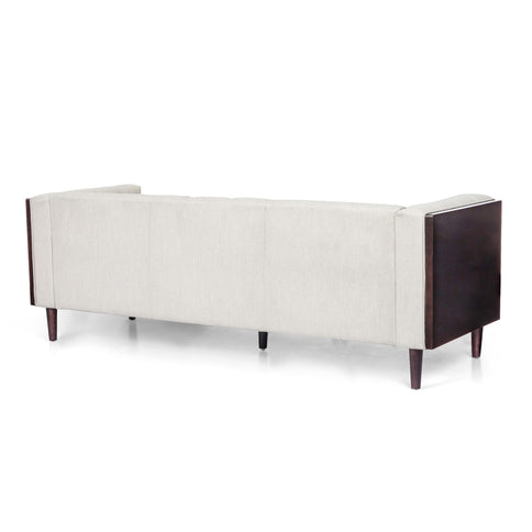 Contemporary Mid-Century Charm 3 Seater Sofa With Button Tufted Waffle Stitching