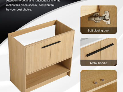 Modern Freestanding Bathroom Vanity With 2 Doors