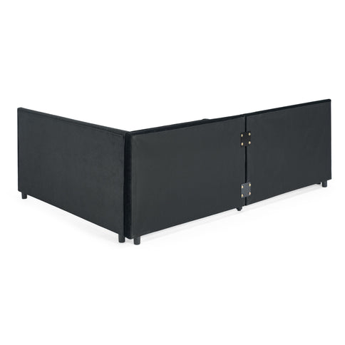 Upholstered Tufted Daybed Frame With Storage Drawers