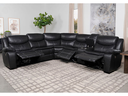 Salerno - Upholstered Power Reclining Sectional Sofa - Dark Gray