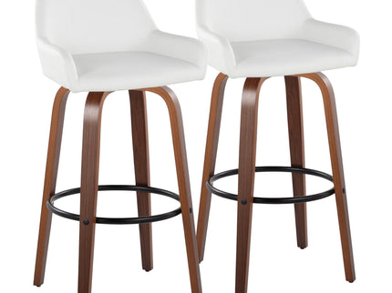 Daniella - Contemporary Fixed Height, Barstool & Swivel And Round Footrest (Set of 2)