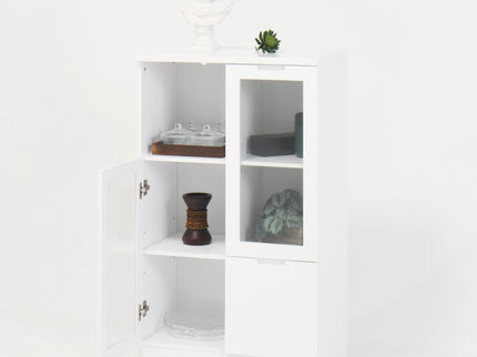 Modern Cabinet With Glass Doors And Drawer