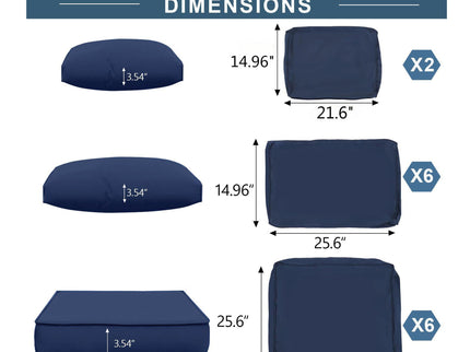 Outdoor Deep Seat Cushions For Patio Furniture Replacement, Cushion Set For Sectionals