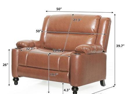 Tufted Design Wide Manual Recliner Chair