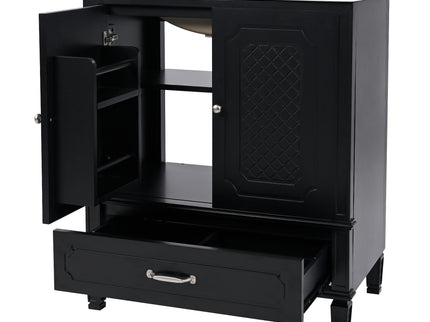 Vintage Style Bathroom Vanity With Sink, Multi Functional Storage, Soft-Closing Door