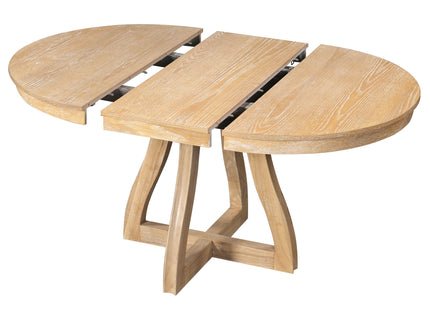 Round Extendable Dining Tabl, Middle Leaf, Curved Legs