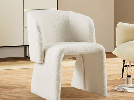 Modern Accent Chair Brown Single Sofa Chair, Upholstered Side Chair Teddy Comfy Chair For Dining Room / Bedroom / Living Room / Reception