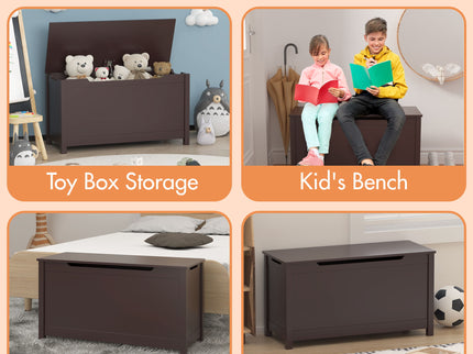 Toy Box Storage With Safety Hinged Lid