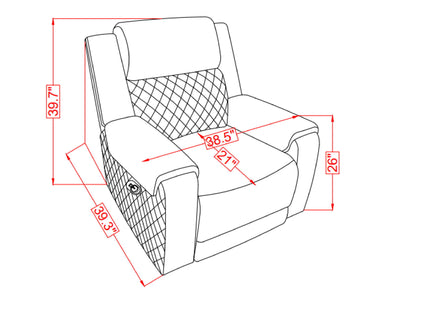 Alicia - Recliner - Gray Black