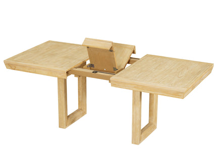 Topmax - 7 Piece Traditional Extendable Dining Table Set With Butterfly Leaf And 6 Upholstered Dining Table Set