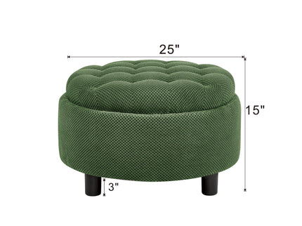 Storage Round Footstool Table Ottoman