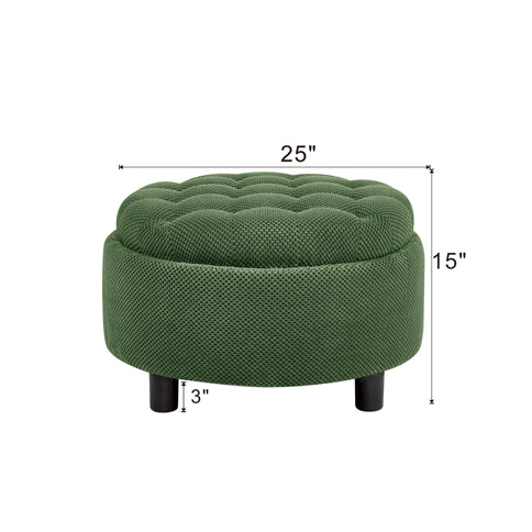 Storage Round Footstool Table Ottoman