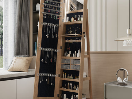 Swivel Jewelry Cabinet With Full Length Mirror