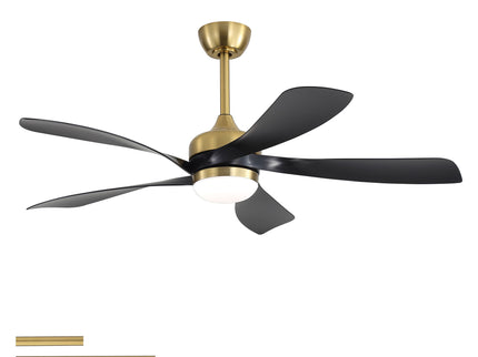52" Indoor Ceiling Fan With 3 Color Dimmable LED Light Blades, Reversible DC Motor, Remote Control
