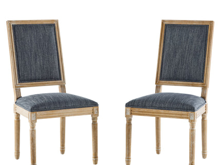 French Country Style Dining Chair With Upholstered Seating And Fluted Legs