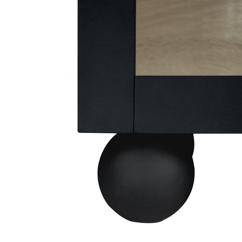 Modern Ached Bookshelf, 4 Layer Bookcase, Arched Display Cabinet Storage Shelves For Living Room, Bed Room, Study - Black / Natural