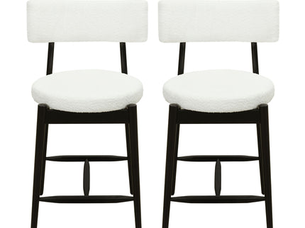 Mid Century Modern Counter Stools, Fabric Upholstered Chairs