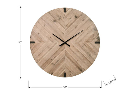 Wall Clock, Round, Large Oversized - Brown