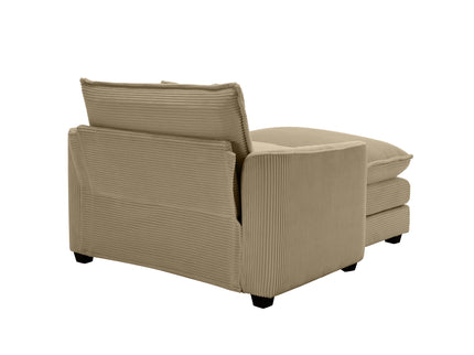 Classic Modern Comfortable Single Chair Deep Seat Sofa With Footstool