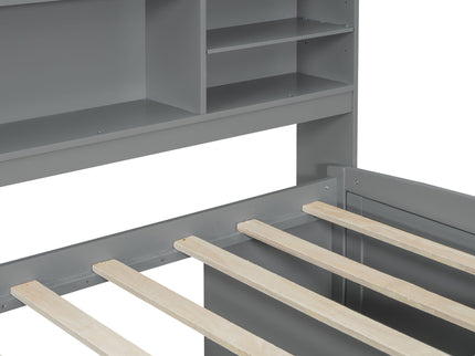 Daybed With 2 Bedside Cabinets, Upper Shelves And 4 Drawers