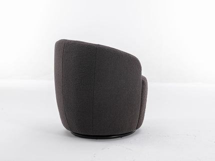 Teddy Fabric Swivel Accent Armchair Barrel Chair With Powder Coating Metal Ring