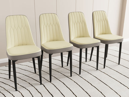 Modern Dining Chair With Cushions And Metal Legs