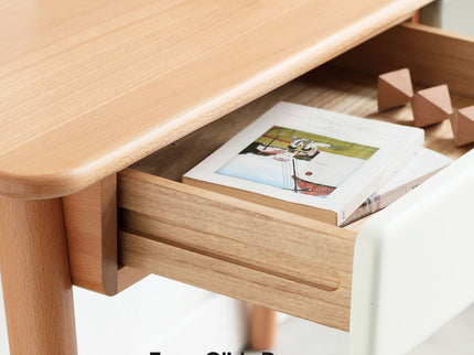 Computer Desk Large Size Office Desk With 2 Drawers, Modern Simple Style PC Table With Gap Design For Home Office - White / Gray