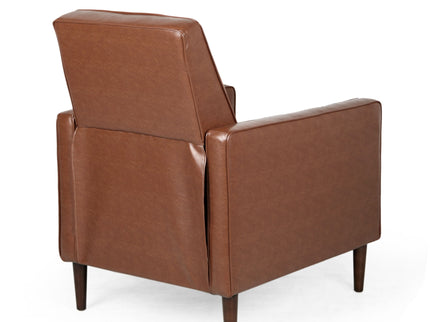 Mid-Century Modern Recliner With Button Tufted Waffle Stitch