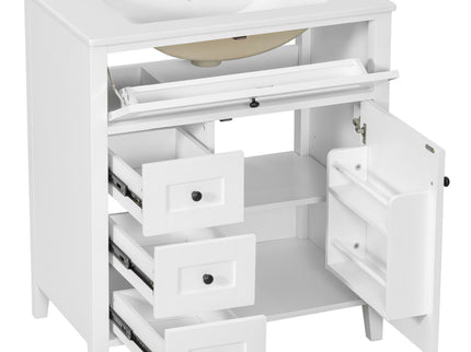Bathroom Vanity With Sink, 3 Drawers And Adjustable Shelf, Freestanding Storage Unit