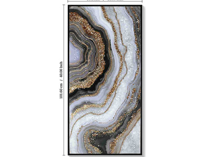 Canvas Painting Wall Art Framed, Artwork Decor, Picture Marble Print Paintings For Living Room - Frosted Glass / Gold