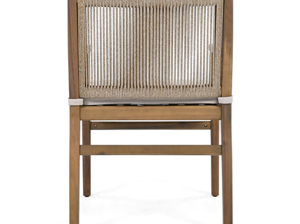 Outdoor Acacia Wood Patio Dining Armchair (Set of 2)