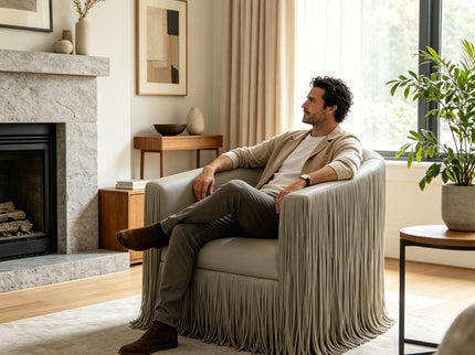 Isle - Swivel Chair With Fringe Accent