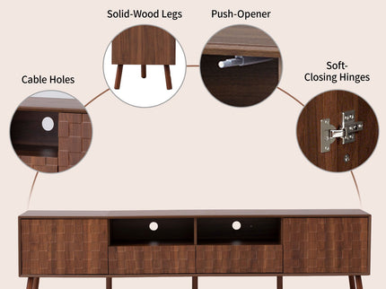 TV Stand With Drawers And Cable Management - Walnut