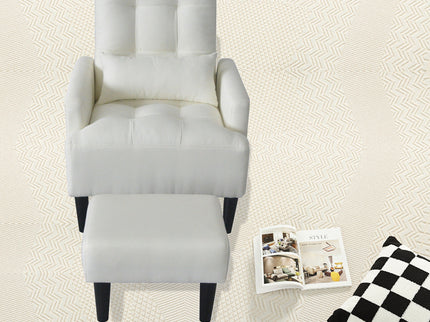 Living Room Sofa Single Chair And Ottoman, Modern Multi-Function Fabric Living Room Sofa Lounge Chair Bed And Stool. Soft Leisure Single Chair Adjustable Into 5 Angles With Sofa Bed