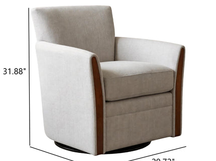 Swivel Accent 360° Rotating Armchair With Turntable Base For Living Room - Cream Beige