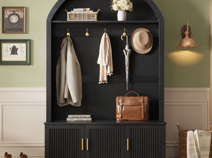 Arched Top Hall Tree With 5 Hooks