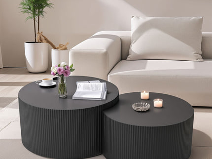 Wave Stripe Nesting Coffee Table (Set of 2)