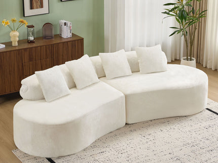 Modern Curved Sofa With Pillows