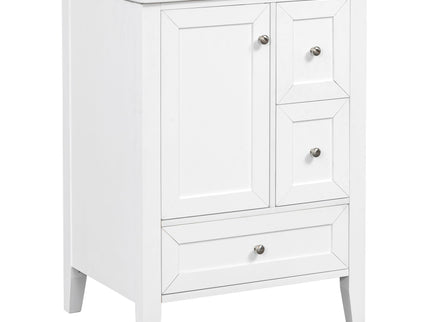 Modern Bathroom Vanity With Sink, Freestanding Cabinet With Drawers And Shelves