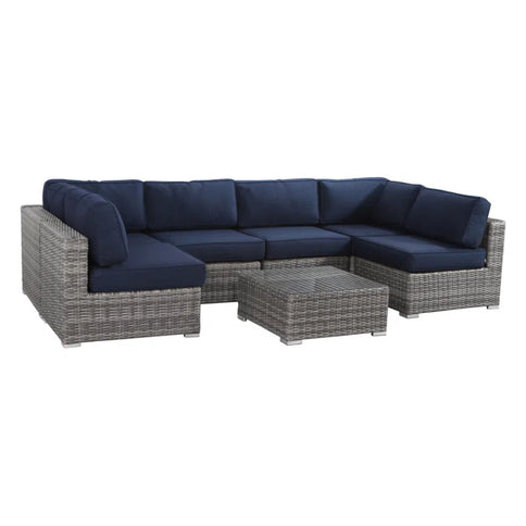 Seating Set With Cushions Handcrafted Wicker Design