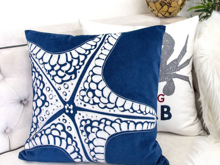 Seastar Starfish Pillow Cover - Indigo