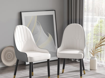 Modern Sponge-Filled Dining Chair, Solid Wood Metal Legs, Suitable For Restaurants, Living Rooms And Rooms (Set of 2)