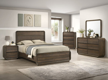 Flair Rounded Edges 1 Piece Dresser, 6 Drawer Storage Bedroom Furniture - Brown