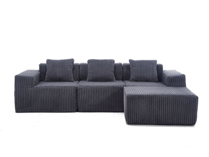 L - Shape Modern Minimalist Modular Sectional Sofa, Upholstered Cloud Couch With Deep Seats