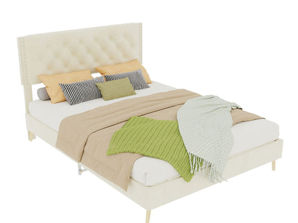 Upholstered Bed With Tufted Headboard